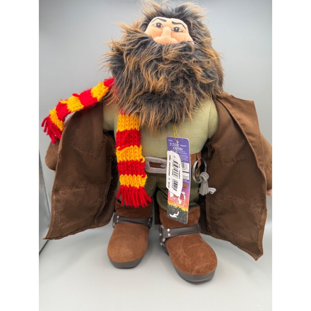 Harry Potter Hagrid Plush Doll Scarf Key Ring Keys Vintage Gund 2000 16” NWT